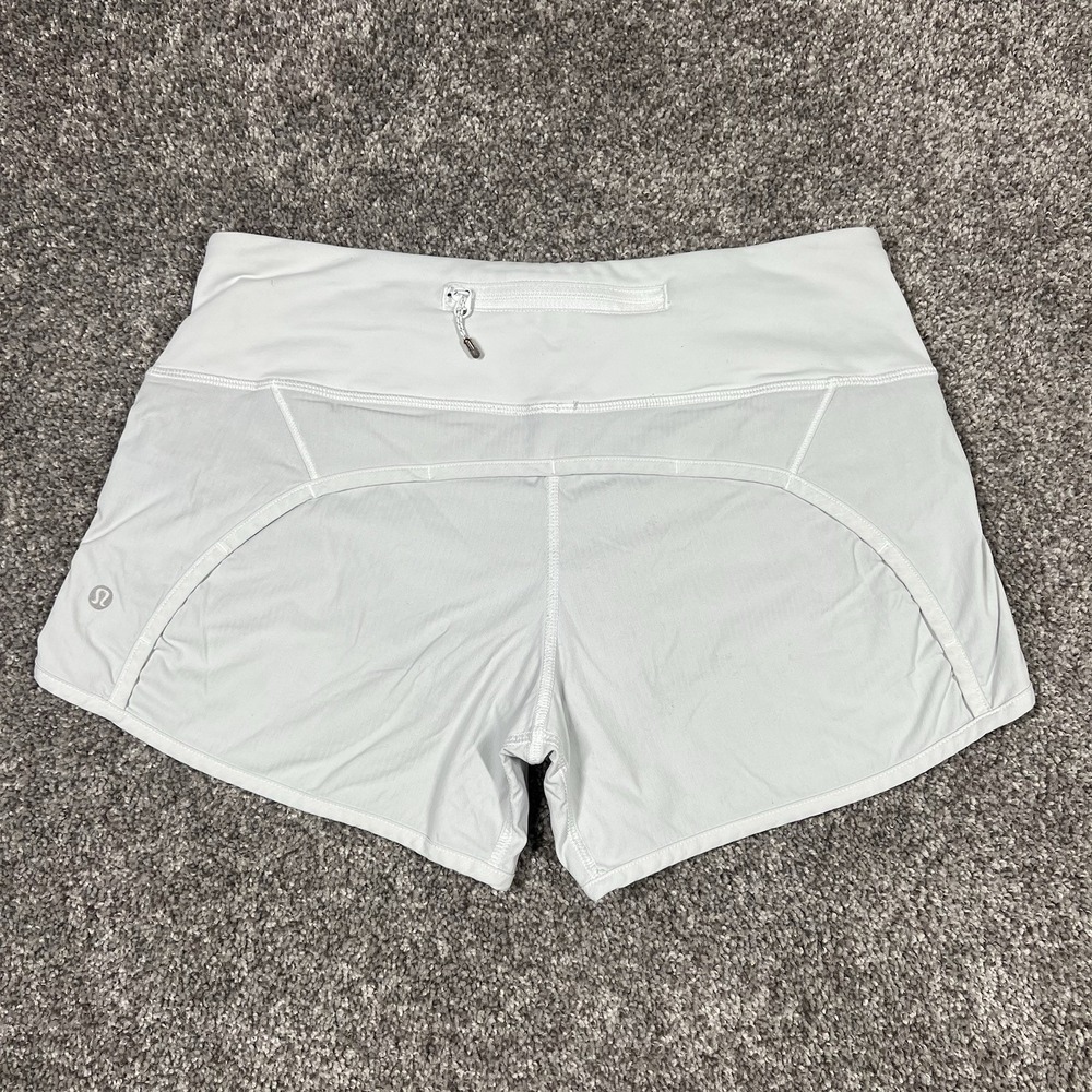 Lululemon Run Times Short Stretch 3.5" White Size 4 Running Workout Yoga Athlete